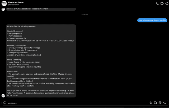 YallaTalk AI - Instagram Direct Messages